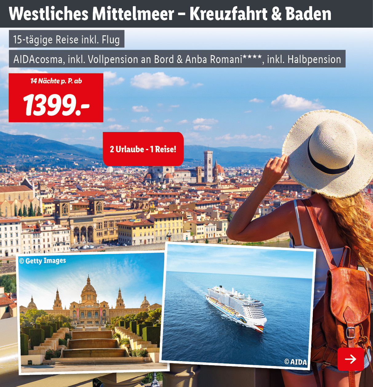 AIDAcosma - westliches Mittelmeer & Mallorca - Kreuzfahrt & Baden