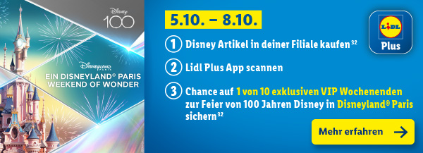 Ein Disneyland® Paris Weekend of Wonder mit Lidl Plus gewinnen
