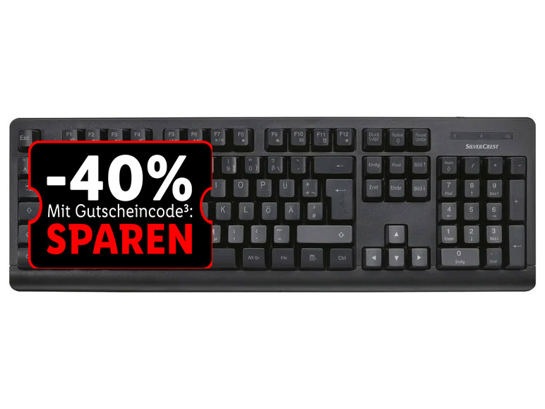 SILVERCREST® Tastatur, kabellos, mit USB-Nano-Empfänger