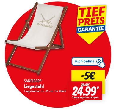 SANSIBAR® Liegestuhl, mit abnehmbarem Bezug