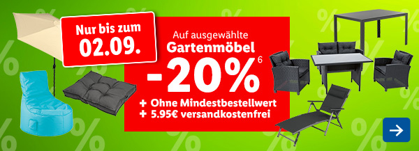 20% auf Gartenmöbel