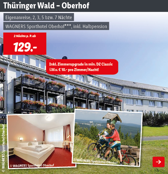 Thüringer Wald – Oberhof, 2 Nächte p.P. ab 129€
