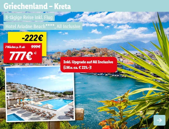 Griechenland - Kreta, 7 Nächte p.P. ab 777€