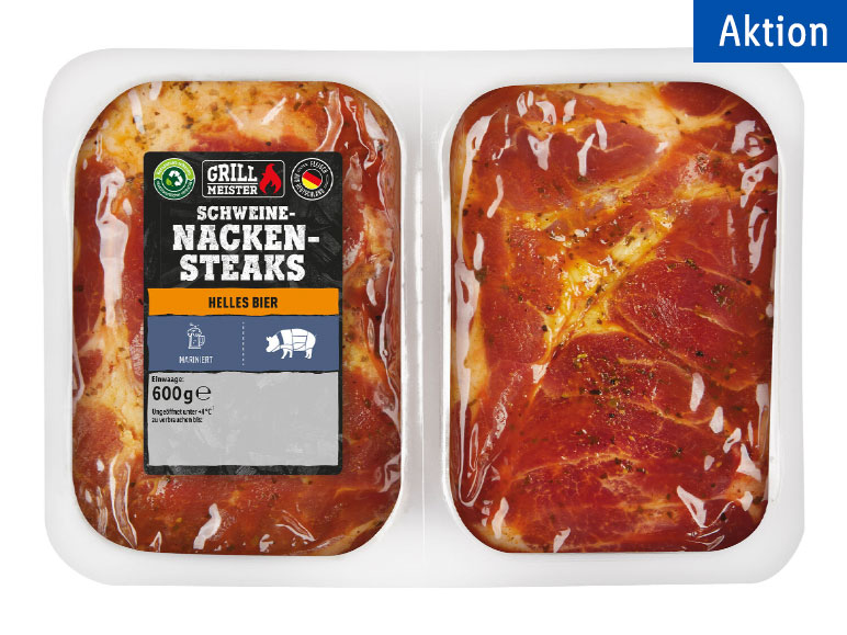 Grillmeister Nackensteaks mit Biermarinade
