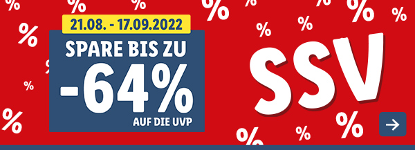 SSV vom 21.08.–17.09.2022 – Spare bis zu 64% auf die UVP