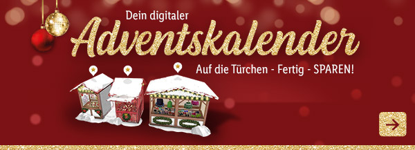 Dein digitaler Adventskalender: Auf die Türchen – Fertig – SPAREN!