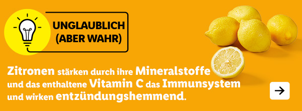 Unglaublich, aber wahr: Zitronen stärken durch ihre Mineralstoffe und das enthaltene Vitamin C das Immunsystem und wirken entzündungshemmend.