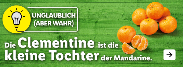 Unsere Frische | Ab Montag, 14.11. – Wusstest du schon...? Die Clementine ist die kleine Tochter der Mandarine.