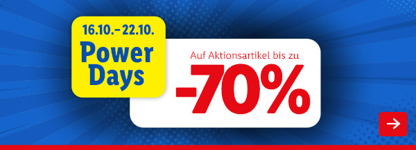 Power Days – Auf Aktionsartikel bis zu -70% (16.10.–22.10.2022)