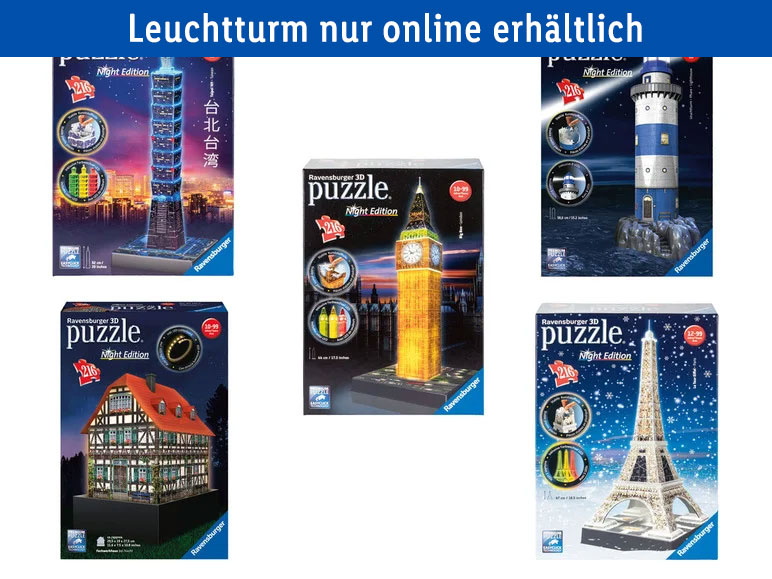 Ravensburger 3D Puzzle Gebäude, 216-teilig, mit LED-Licht