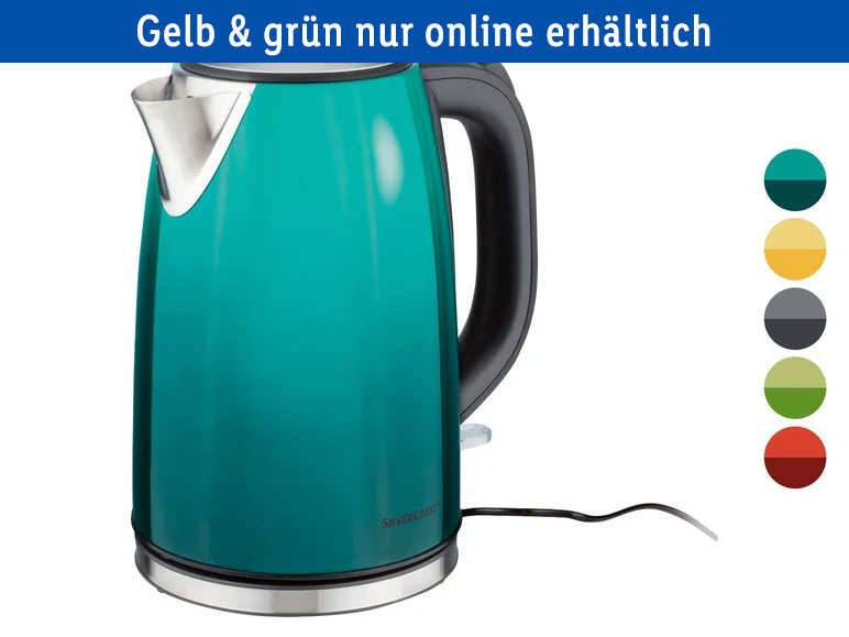 SILVERCREST® Wasserkocher SWC 3100 B1, Edelstahl, 1,7 L