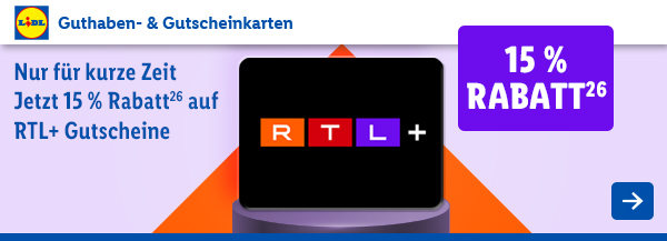 15% Rabatt auf RTL+ Gutscheine!