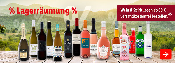Wein & Spirituosen: % Lagerräumung %