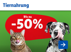 Tiernahrung bis zu -50%