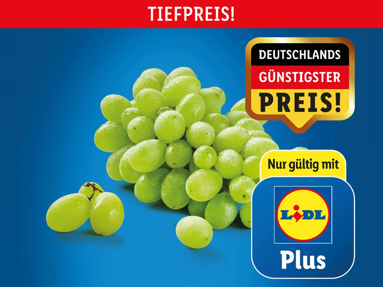Helle, kernlose Trauben, lose
